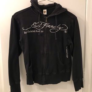 Ed Hardy embroidered hoodie sweatshirt